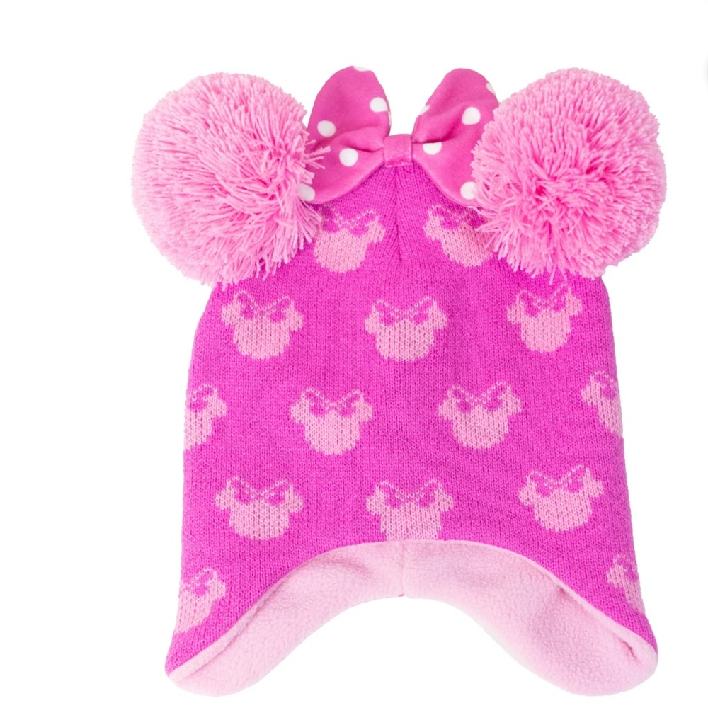BRAND NEW MINNIE MOUSE TODDLER Knit Beanie Style Hat and Mittens Set, - Picture 3 of 5